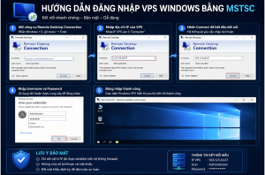 Hướng dẫn chi tiết các bước đăng nhập máy chủ ảo Windows thông qua Remote Desktop Connection
