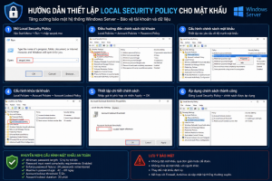 Giao diện cấu hình chính sách bảo mật mật khẩu và khóa tài khoản trên Windows Server